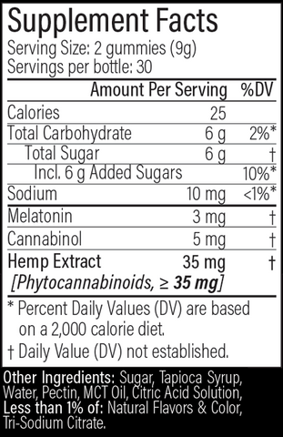 HEMP One Thirteen Sleep Sour Gummies Blackberry Vanilla 60 Gummies