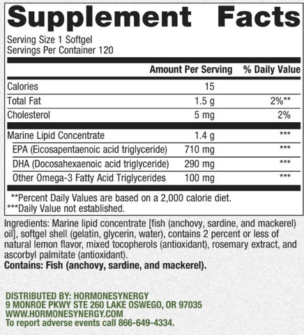 OmegaSynergy EPA-DHA 1000 – High Potency Fish Oil in Triglyceride Form | RetzlerRx®