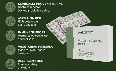 Probiotic Synergy DF 45 – Digestive & Immune Health Probiotic | RetzlerRx®