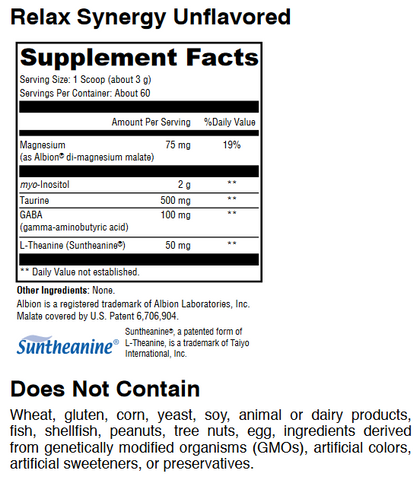 Relax Synergy – Unflavored Stress & Mood Balance Drink Mix | RetzlerRx®