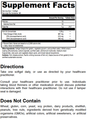 Ultra Pure High Potency Fish Oil 900 EC – for Heart, Brain & Joint Health