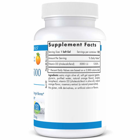 Nordic Naturals D3 5000 120 Softgels (Orange)