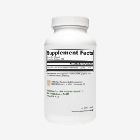 Iron Glycinate 29 mg | Gentle & Highly Absorbable Iron Supplement