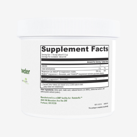 Magnesium L-Threonate Powder by RetzlerRx® BERRY FLAVOR | Brain Health & Cognitive Support | Magtein
