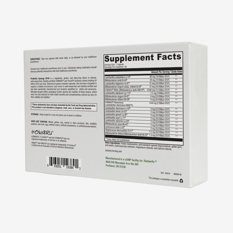 Probiotic Synergy DF45 with HOWARU®, FLORAFIT®, HN001®, and HN019® for targeted gut health