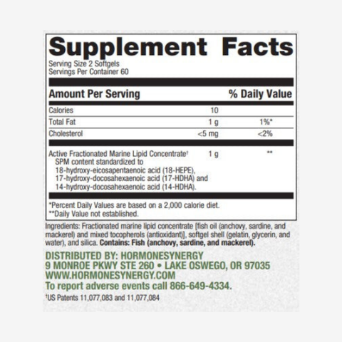 Synergy SPM – Specialized Pro-Resolving Mediators for Inflammation Support - 120 Count