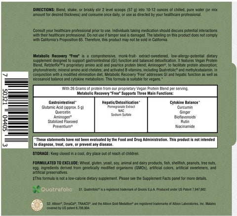 Metabolic Recovery Formula "Free" Chocolate GHI 14 Servings by RetzlerRx™