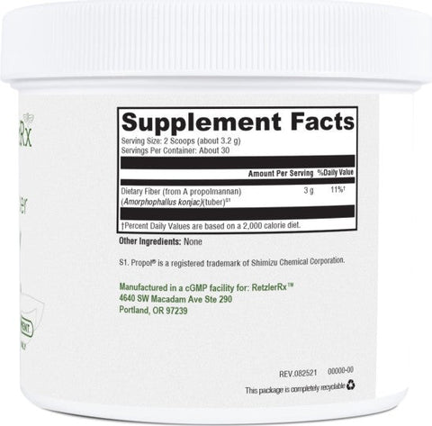 Ultra Fiber Synergy Powder - 100% Natural Soluble Propolmannan Fiber