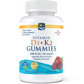 Nordic Naturals Vitamin D3+K2 Gummies Pomegranate 60 Gummies