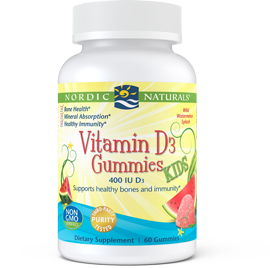 Nordic Naturals Vitamin D3 Kids Gummies Wild Watermelon Splash 60 Gummies