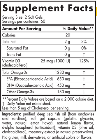Nordic Naturals ProOmega 2000-D 120 Softgels