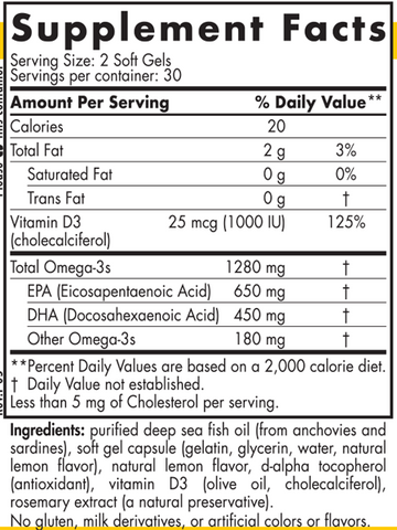 Nordic Naturals ProOmega-D 60 Softgels