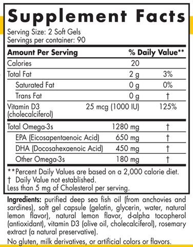 Nordic Naturals ProOmega-D 180 Softgels