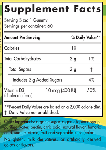 Nordic Naturals Vitamin D3 Kids Gummies Wild Watermelon Splash 60 Gummies