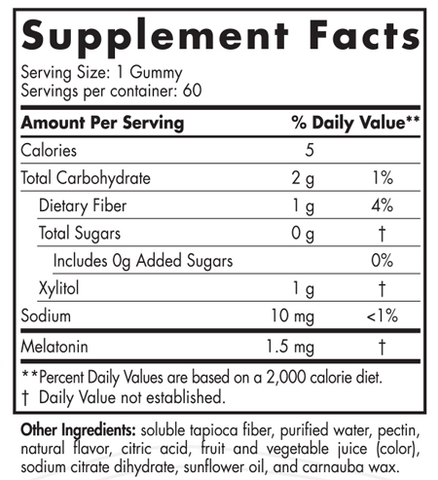 Nordic Naturals Zero Sugar Melatonin Gummies 60 Gummies