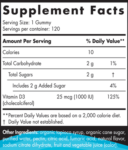Nordic Naturals Vitamin D3 Gummies Sport 120 Gummies