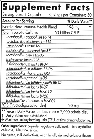 Nordic Flora Probiotic Immune Health 30 Capsules
