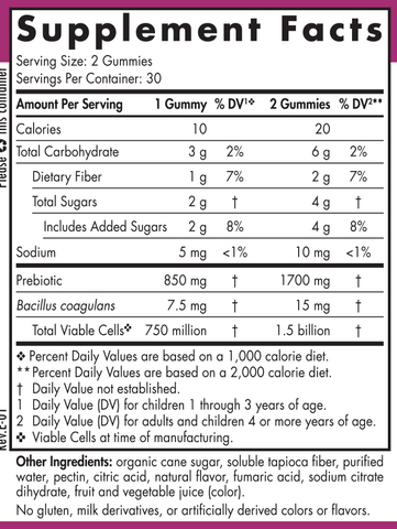 Kids Nordic Naturals Flora Probiotic Gummies Merry Berry Punch 60 Gummies