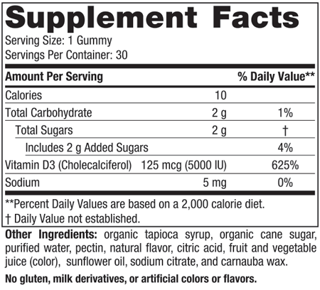 Nordic Naturals Vitamin D3 5000 Gummies 30 Gummies
