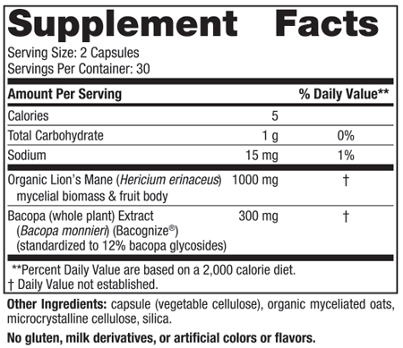 Nordic Naturals Cognition Mushroom Complex 60 Capsules