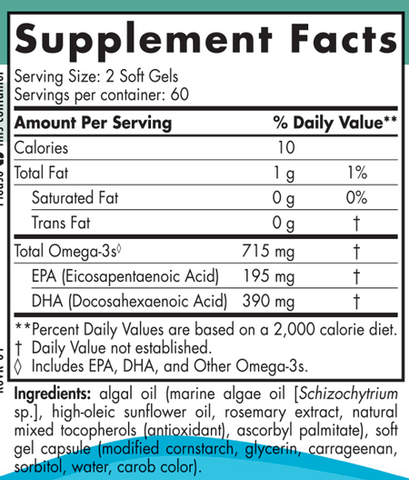 Nordic Naturals Algae Omega 120 Softgels