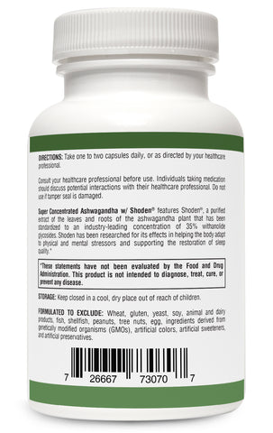 Ashwagandha w/ Shoden® 35% withanolide glycosides by RetzlerRx™