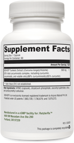 Synergy Curcumin 95 - BCM-95® Curcumin Complex by RetzlerRx™