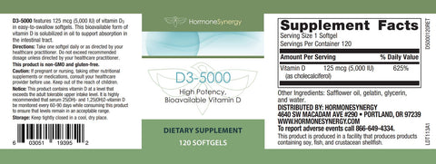 Vitamin D3 5000 IU 120 Softgels by RetzlerRx™