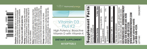 Vitamin D3 5000 IU Plus K2 60 Softgels by RetzlerRx™