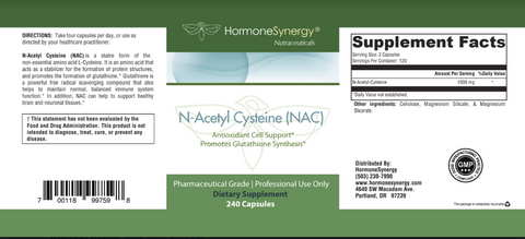 NAC N-Acetyl Cysteine 1000 mg per serving (2 capsules)